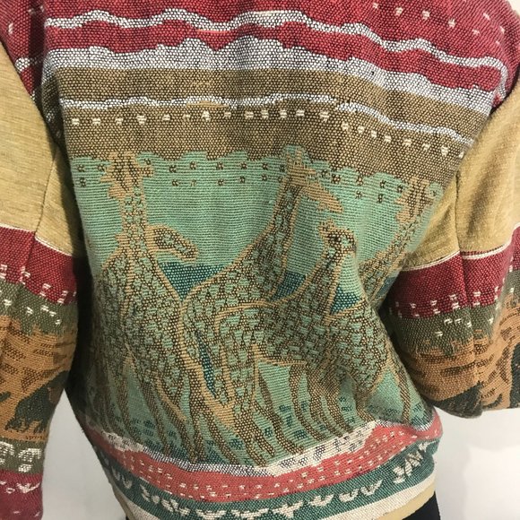 Anu by Natural Women's Small Jacket Knit Cardigan Blazer On Button Animal Detail - Picture 15 of 16